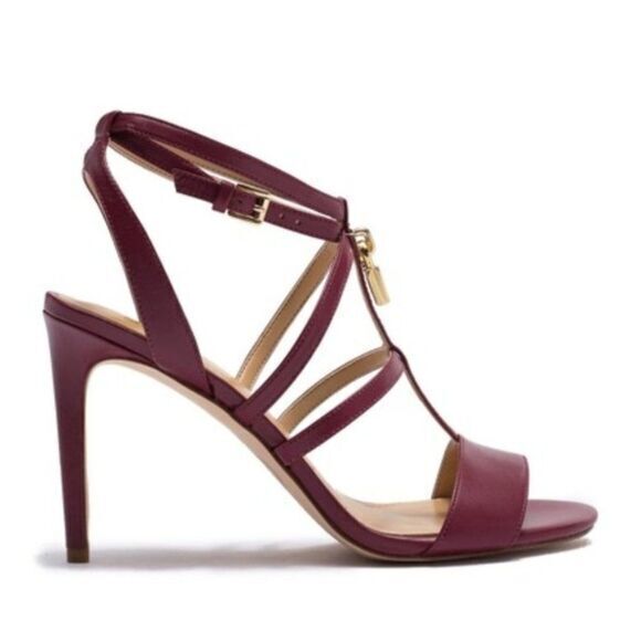 NEW MK Michael Kors Antoinette Leather Heel Sandal‎ - Picture 3 of 5